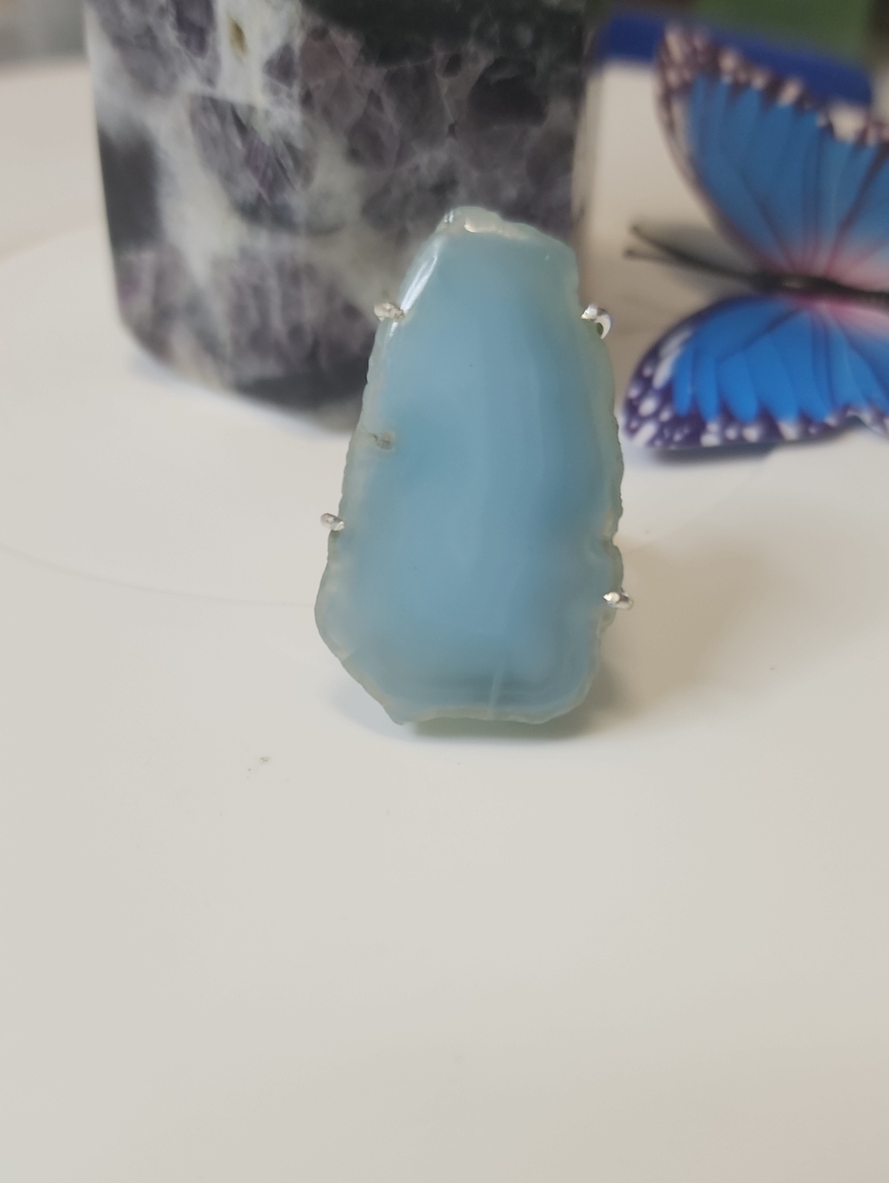 Blue Agate Statement Ring - Women Jewelry
